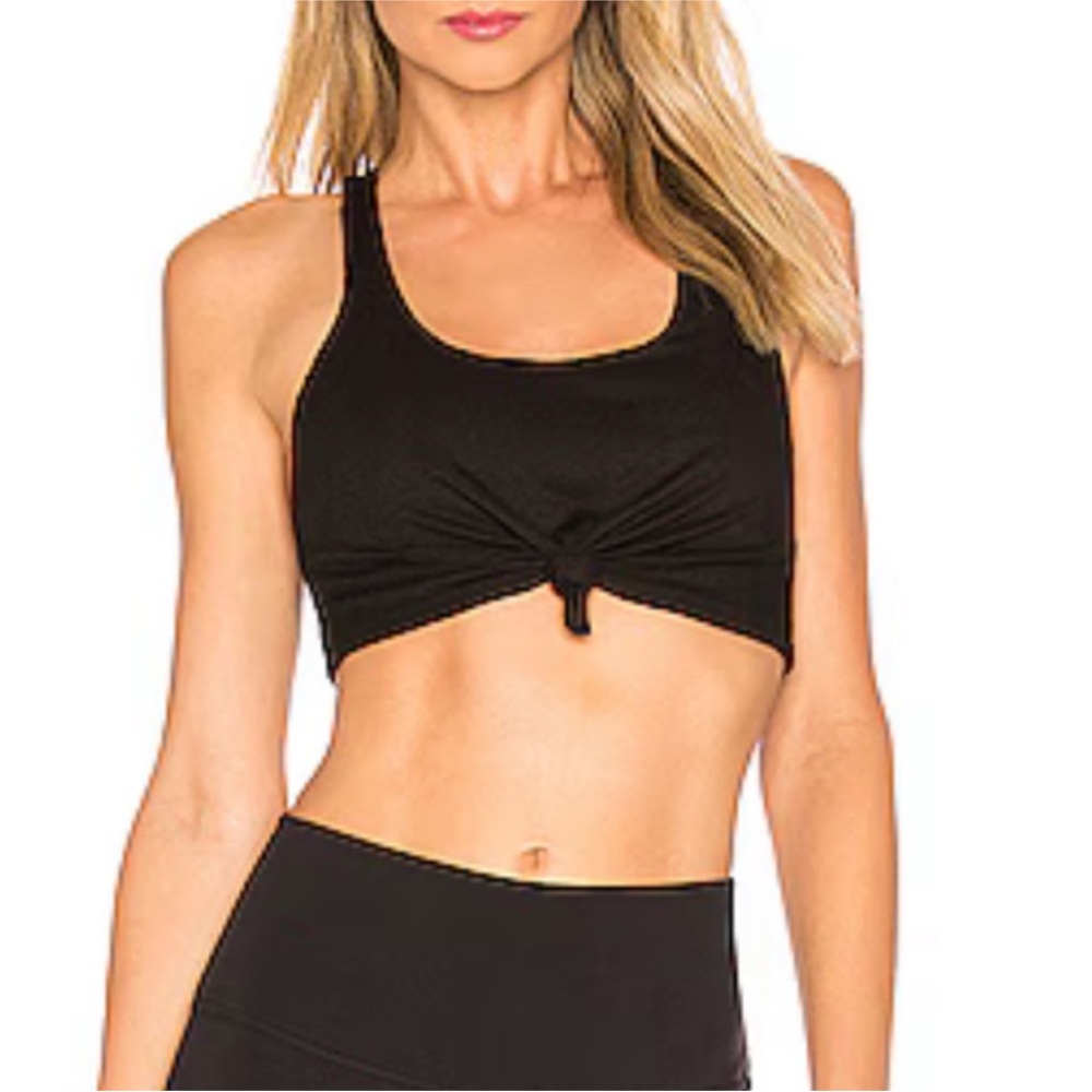 Alo Athletic Heather Grey Knotted Sports Bra